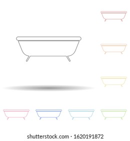 Colored bath in multi color style icon. Simple thin line, outline vector of web icons for ui and ux, website or mobile application