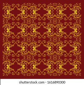 Colored Batik Textile Design. Indonesian colored batik. Colored batik pattern. flower line circle pattern