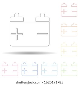 Colored battery in multi color style icon. Simple thin line, outline vector of web icons for ui and ux, website or mobile application