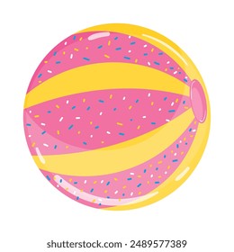Bola de playa de colores Icono de verano Ilustración vectorial