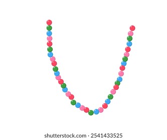 colored beads on a white background