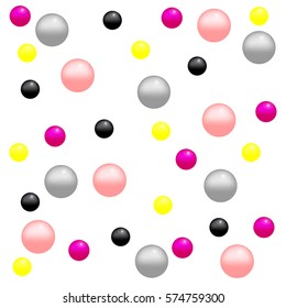 colored beads on a white background