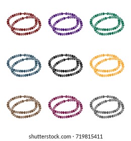 Colored beads.Hippy single icon in black style vector symbol stock illustration web.