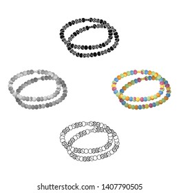 Colored beads.Hippy single icon in cartoon,black style vector symbol stock illustration web.