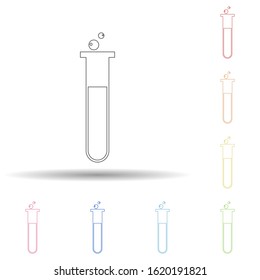 Colored beaker in multi color style icon. Simple thin line, outline vector of web icons for ui and ux, website or mobile application