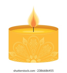 Colored beautiful candle Vector illustration