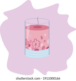 colored beautiful decorative spa candles illustration image on a colored background
