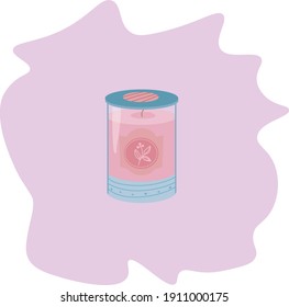 colored beautiful decorative spa candles illustration image on a colored background