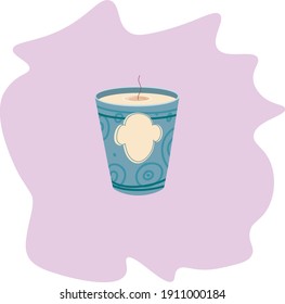 colored beautiful decorative spa candles illustration image on a colored background