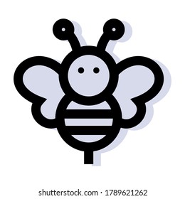 Colored Bee head icon vector in cartoon design. Concept for animal. Eps10 vector illustration.