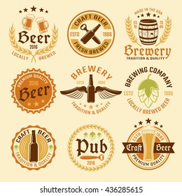 Colored Beer Emblem Set
