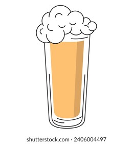 Colored beer glass icon with foam Vector illustration