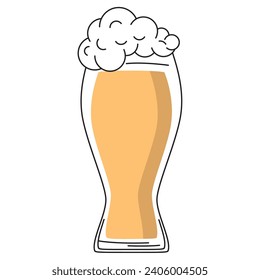 Colored beer glass icon with foam Vector illustration