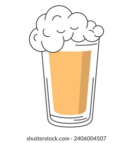 Colored beer glass icon with foam Vector illustration