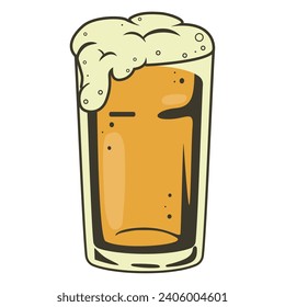 Colored beer glass icon with foam Vector illustration