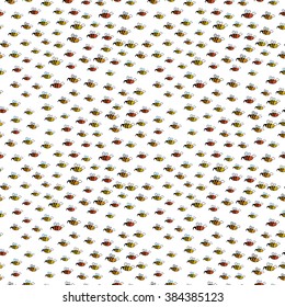 colored bees seamless background