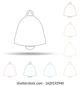 Colored bell in multi color style icon. Simple thin line, outline vector of web icons for ui and ux, website or mobile application
