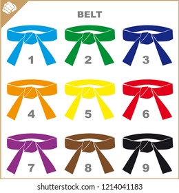 Colored Belts Martial Arts Kimono Set Stock Vector (Royalty Free ...