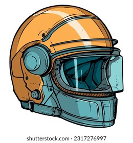 colored biker helmet over white