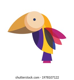 colored bird cartoon isolated icon