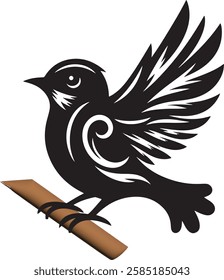 Colored bird illustration design silhouette