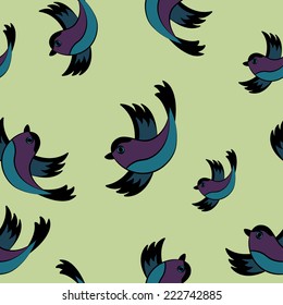 Colored Birds Seamless