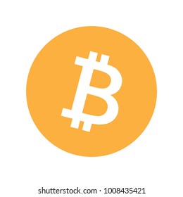 Colored bitcoin symbol icon. Vector illustration