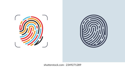 huellas dactilares en color y negro - sistema de seguridad de dispositivos digitales, análisis de huellas dactilares
