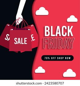 Colored black friday sale template Vector illustration