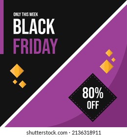 Colored black friday template Sale promotion Vector