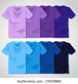 Colored Blank T-shirts Template : Vector Illustration