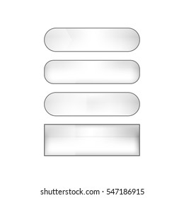 colored blank vector web buttons set - silver