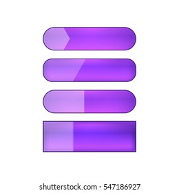 colored blank vector web buttons set - violet