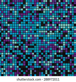 Colored blocks in the dark. Abstract lights, geometric pattern. Bricks in different colors.