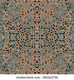 Colored blocks in the dark. Abstract lights, geometric pattern. Bricks in different colors. Vector.
