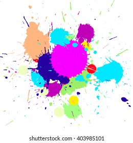  colored blot isolated on white background, vector illustration