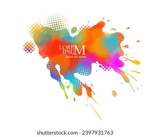 Colored blot object. hand drawing. Not AI, Vector illustration
