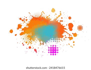 Objeto de manchas de color. dibujo a mano. No IA, ilustración vectorial