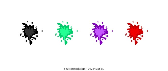 Colored blots icons set. Flat style. Vector icons