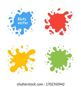 Colored blots on a white background. Vector illustration. Badges, emblem design templates.