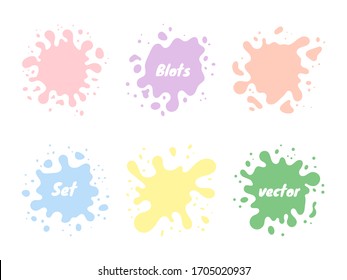 Colored blots on a white background. Vector illustration. Badges, emblem design templates.