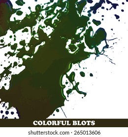 Colored blots on the white background - Vector illustration.