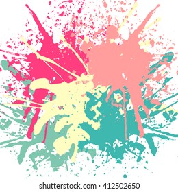 Colored  blots on white background, vector illustration