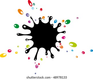 Colored blots on the white background