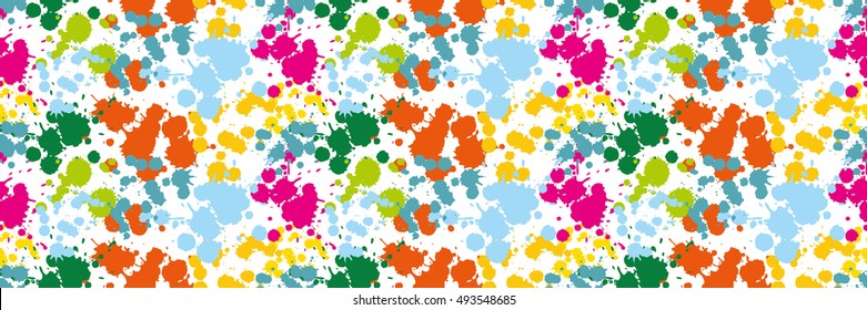 Colored blots on the white background seamless pattern Blue Spot  Green Stain Pink Smudge Orange Blot Yellow Smear Dab and blotch seamless wallpaper Blur Holidays Holi Festive backdrop Typographic 