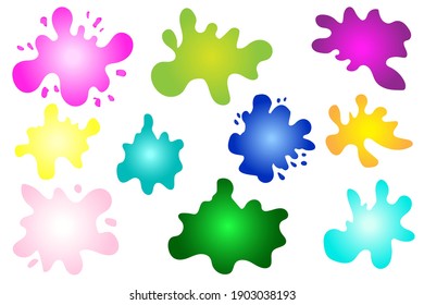 Farbige Blots Set, großartiges Design für jeden Zweck. Grunge-Bürste. Abstrakte künstlerische Vektorgrafik. Stockbild. EPS10.