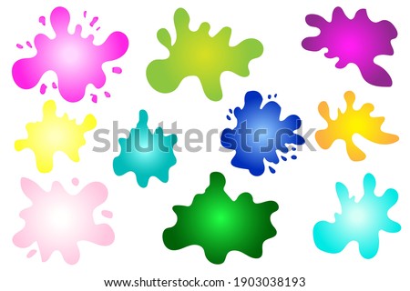 Colored blots set, great design for any purposes. Grunge brush. Abstract artistic vector illustration. Stock image. EPS 10.