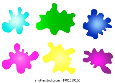 Farbige Blöcke gesetzt. Flüssige Hintergrunddesigns. Vektorfarbe. Grunge-Bürste. Stockbild. EPS10.