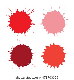 Colored blots or spots isolated on white background