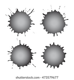 Colored blots or spots isolated on white background